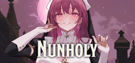 Nunholy 游戏封面，红发修女与标题标识