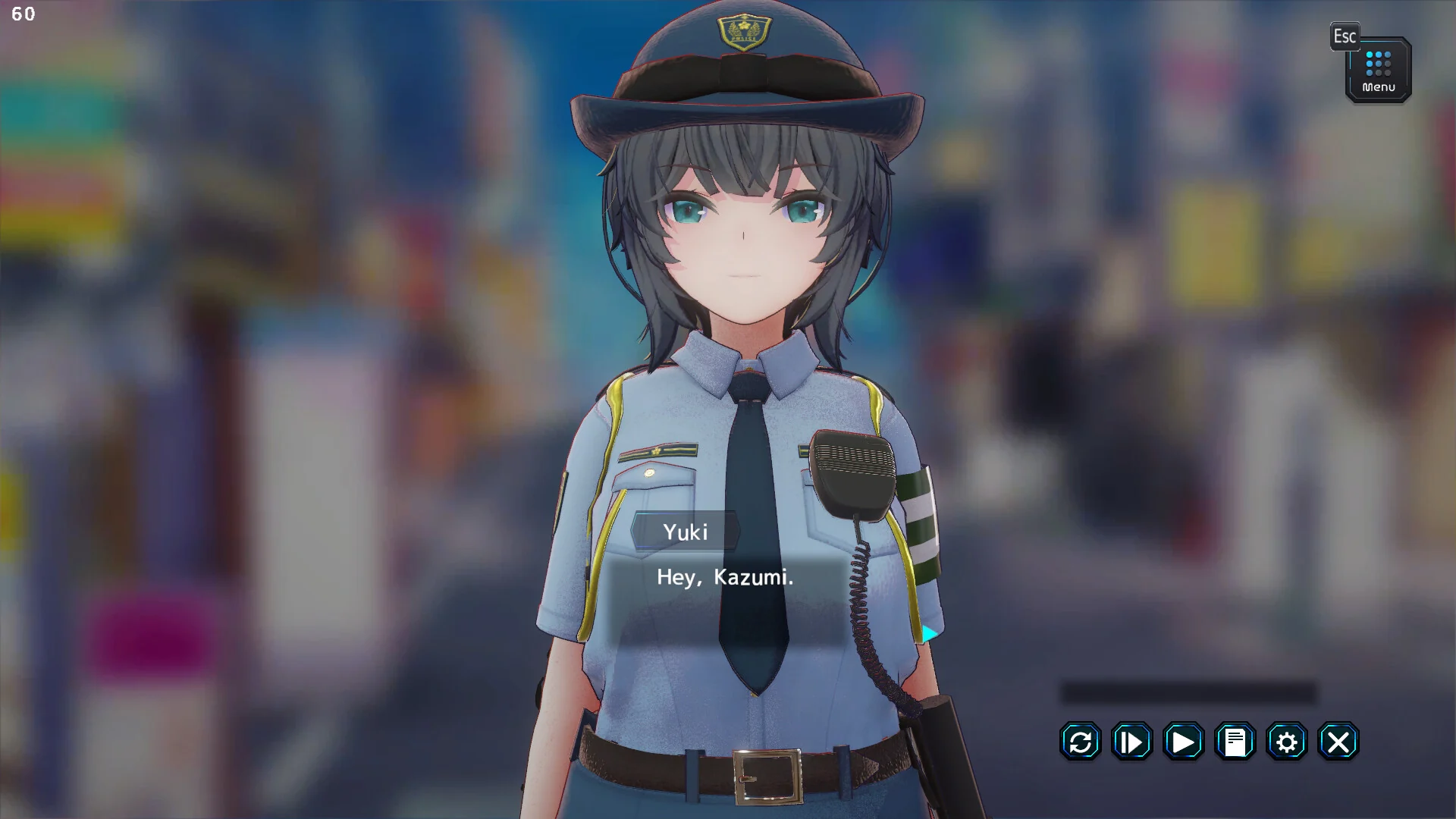 女警官和美穿制服站在街道前的角色画面