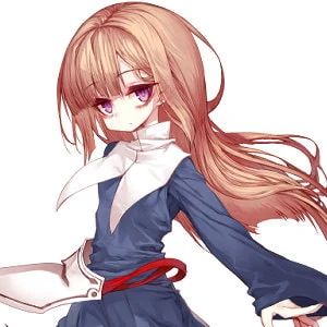 棕色长发、蓝色外衣的魔法剑士